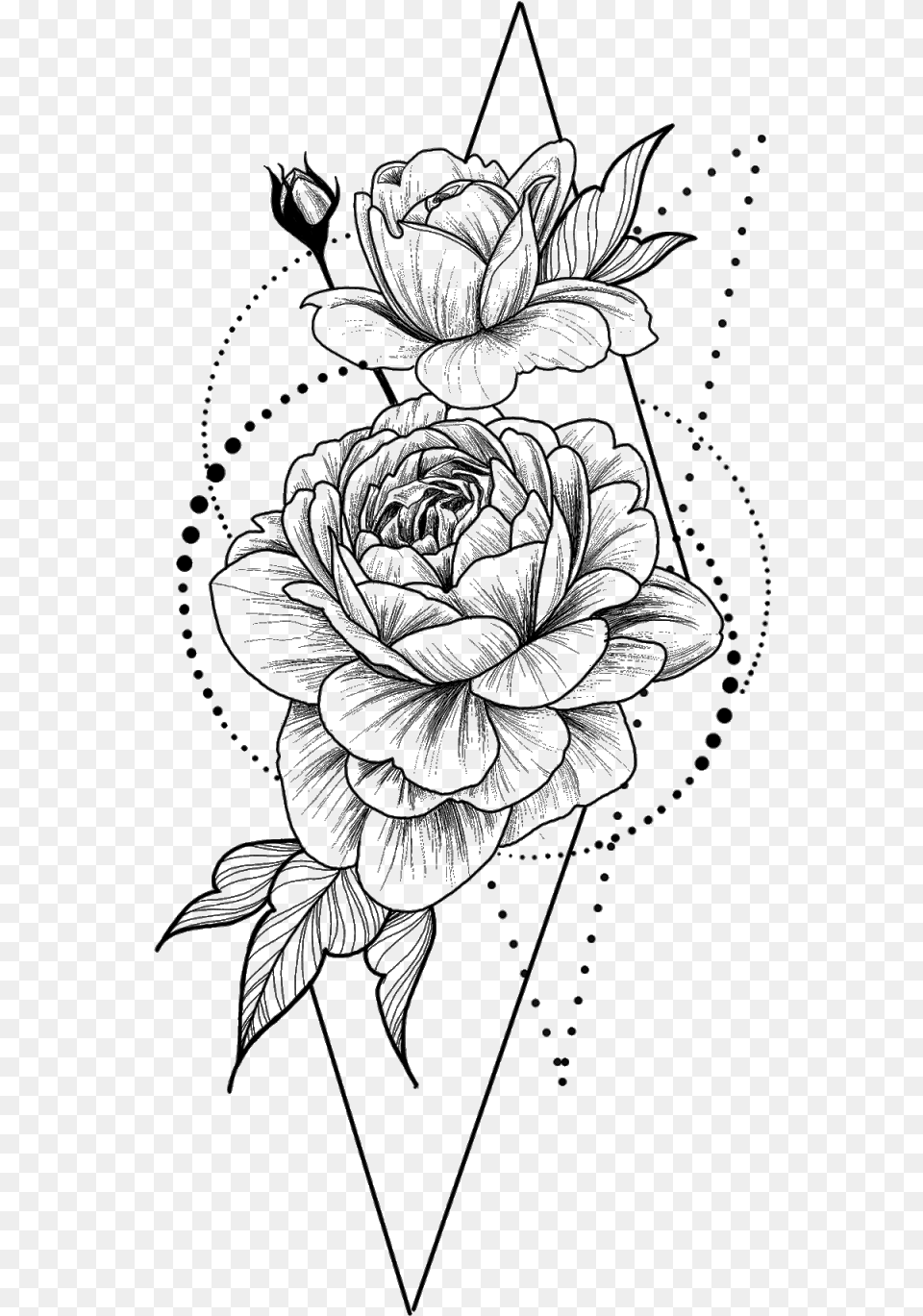 Tattoos Black And White Flower Drawing, Art, Graphics, Pattern, Floral Design Free Transparent Png
