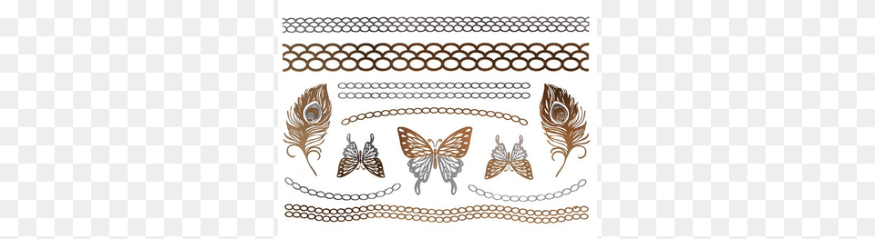 Tatuaje De Oro Plateado Temporalmente Patrn De Hoja Wonbeauty Temporary Jewelry Tattoos Golden And Silver, Accessories Free Transparent Png