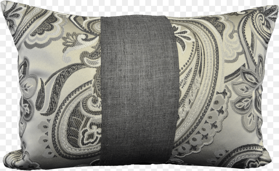 Taupe Paisley Cushion Png Image