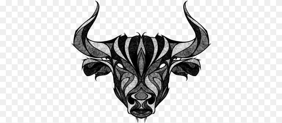 Taurus Download Image Tete De Taureau Tatouage, Gray Free Transparent Png