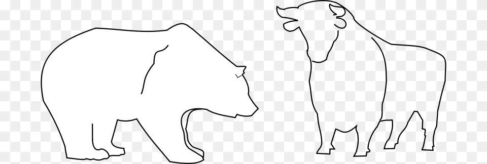 Tavin Bull And Bear, Silhouette, Stencil Free Png