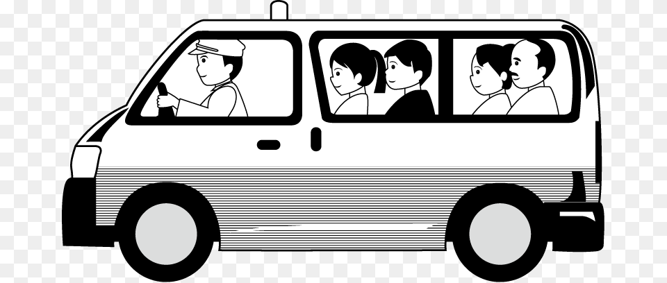 Taxi Black And White, Vehicle, Van, Transportation, Minibus Png