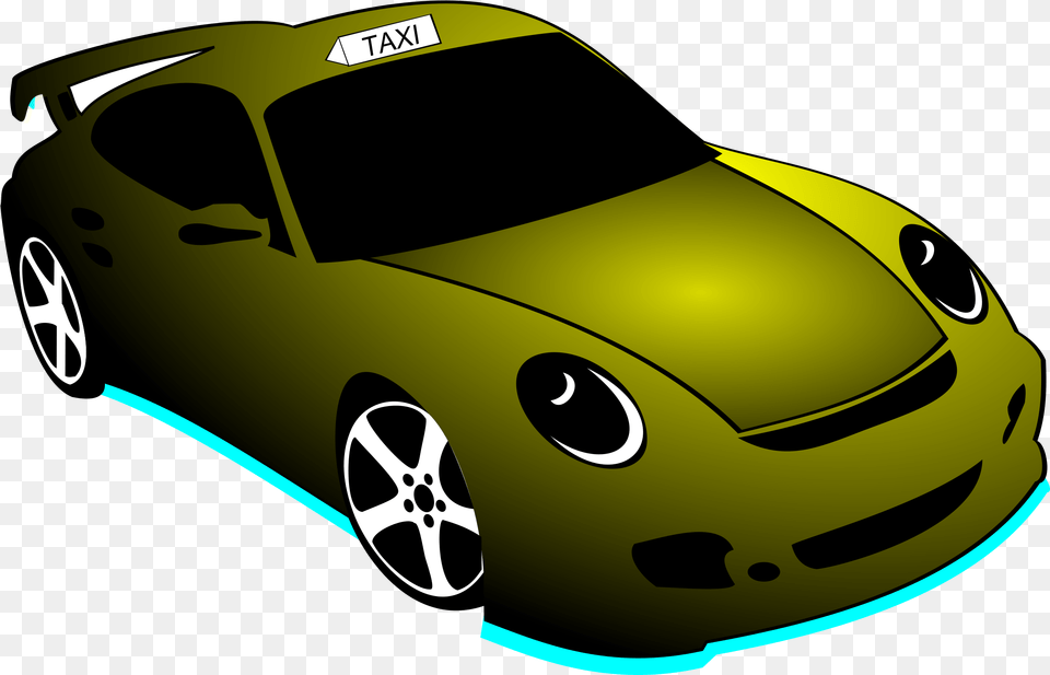 Taxi Cab Neon Car, Vehicle, Transportation, Sports Car, Coupe Free Png Download