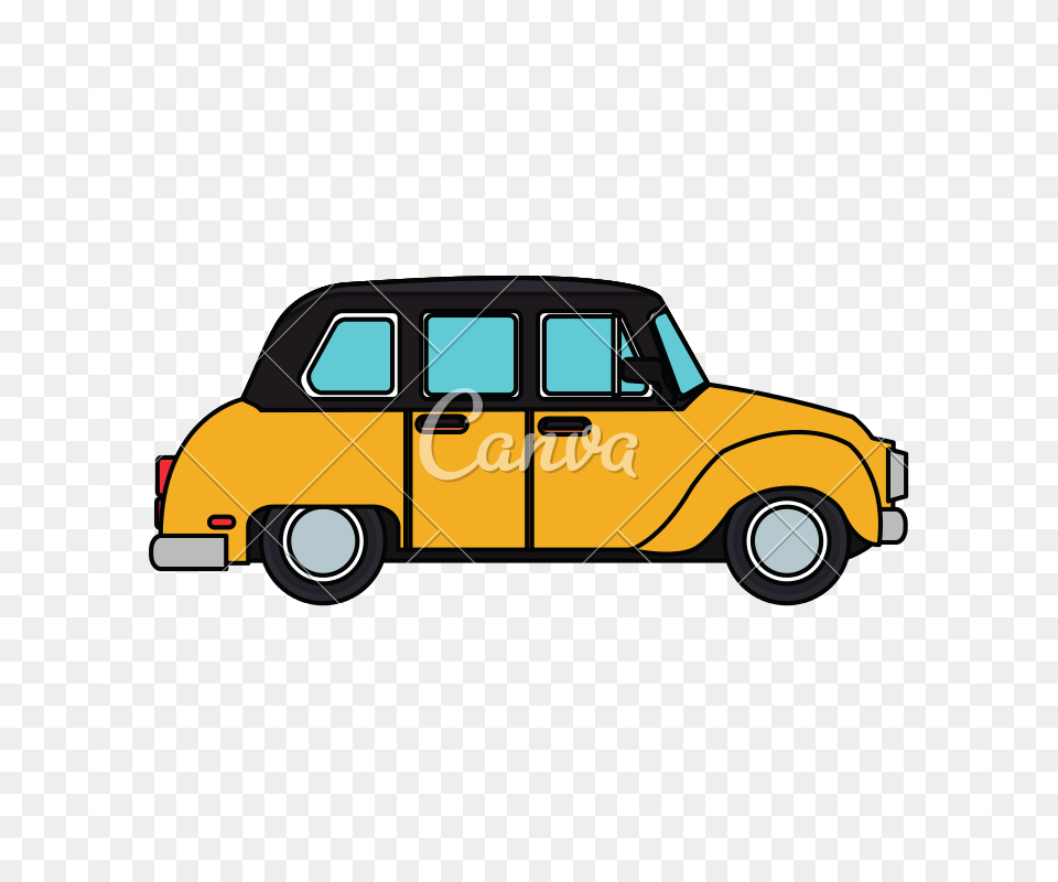 Taxi Cab Vector, Car, Transportation, Vehicle Png Image