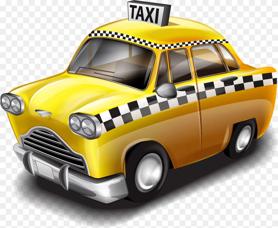 Taxi Images Cab Yellow New York Taxi Cartoon, Car, Transportation, Vehicle Free Png