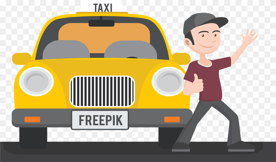 Taxi Uber Chauffeur And Taxi Driver Cartoon, Car, Transportation, Vehicle, Person Png Image