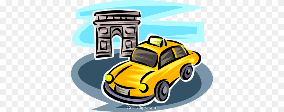 Taxicab Near The Arc De Triomphe Royalty Vector Clip Art, Vehicle, Car, Taxi, Transportation Free Png Download