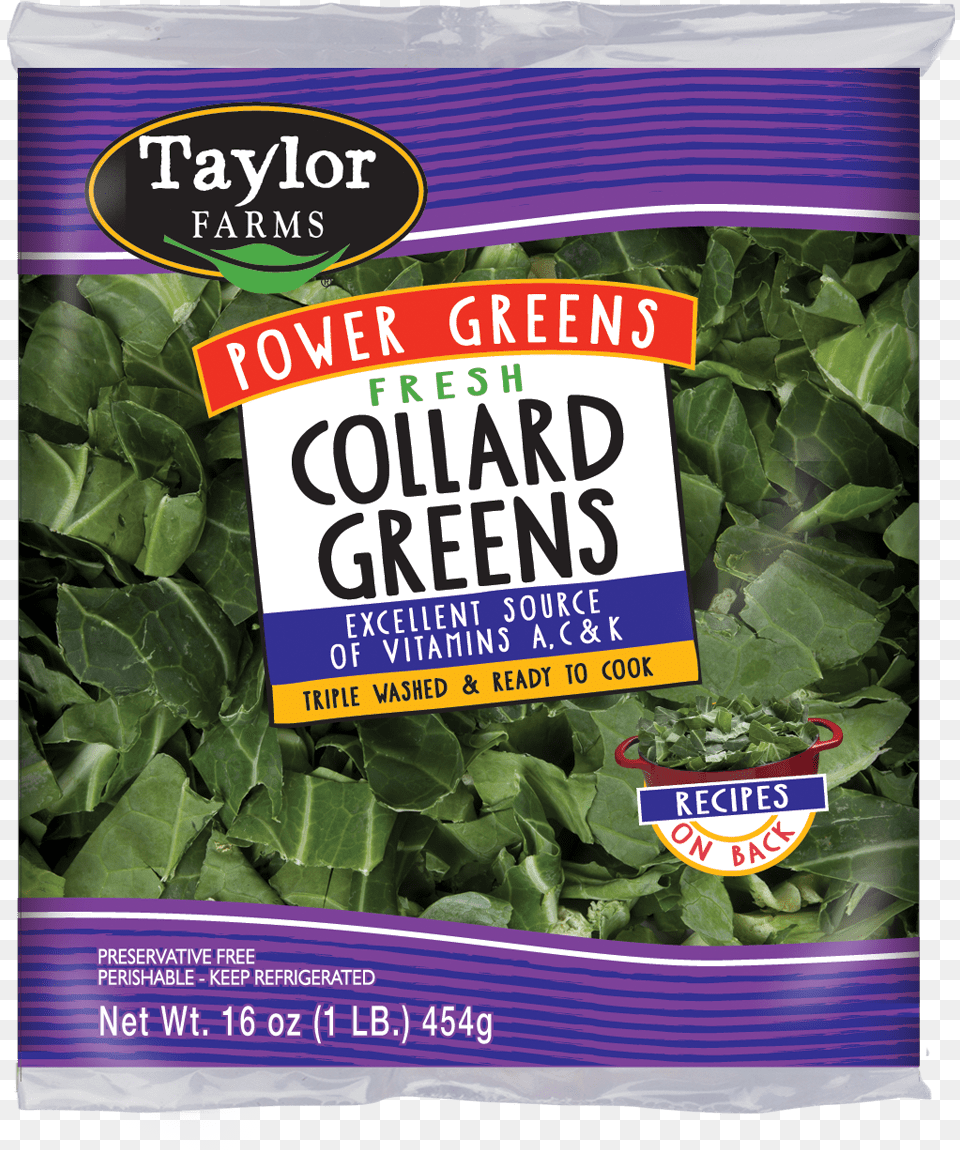 Taylor Farms Power Greens Collard Greens Fresh, Food, Leafy Green Vegetable, Plant, Produce Png