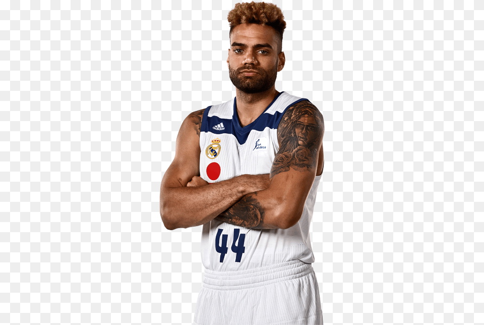 Taylor Real Madrid Basketball, Tattoo, Skin, Person, Man Free Png Download