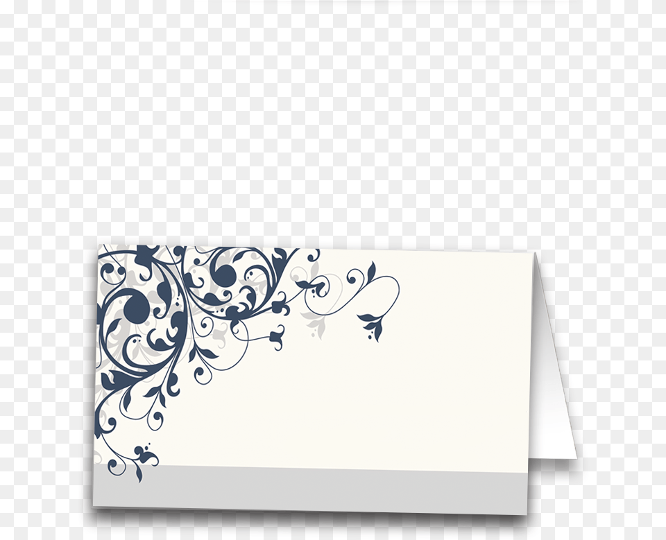 Taylor Suite Place Card Navy Blue Swirl, Art, Floral Design, Graphics, Pattern Png