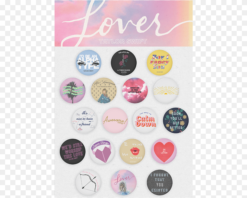 Taylor Swift Album Tracklist Pin Set, Badge, Logo, Symbol, Person Png Image