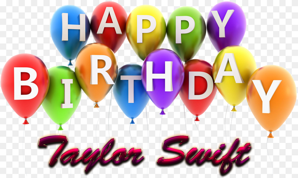 Taylor Swift Happy Birthday Balloons Name, Balloon, People, Person Free Png Download