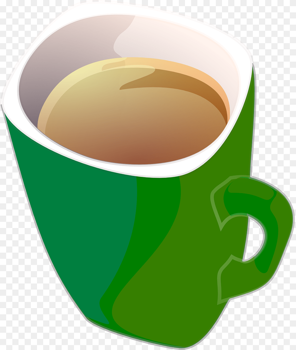 Taza De Caf Taza De T Copa Caf T Beber Taza Green Coffee Mug Clipart, Cup, Beverage, Coffee Cup, Disk Free Png Download