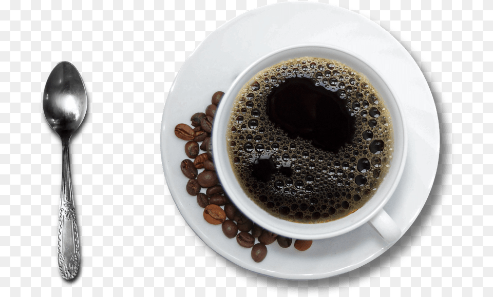 Taza De Caf Y Cuchara Background Black Coffee, Cutlery, Spoon, Cup, Saucer Free Transparent Png