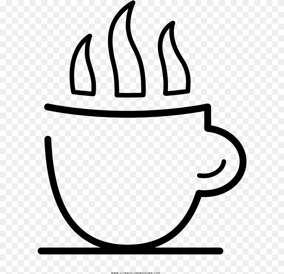 Taza De Cafe Pgina Para Colorear, Gray Free Png Download