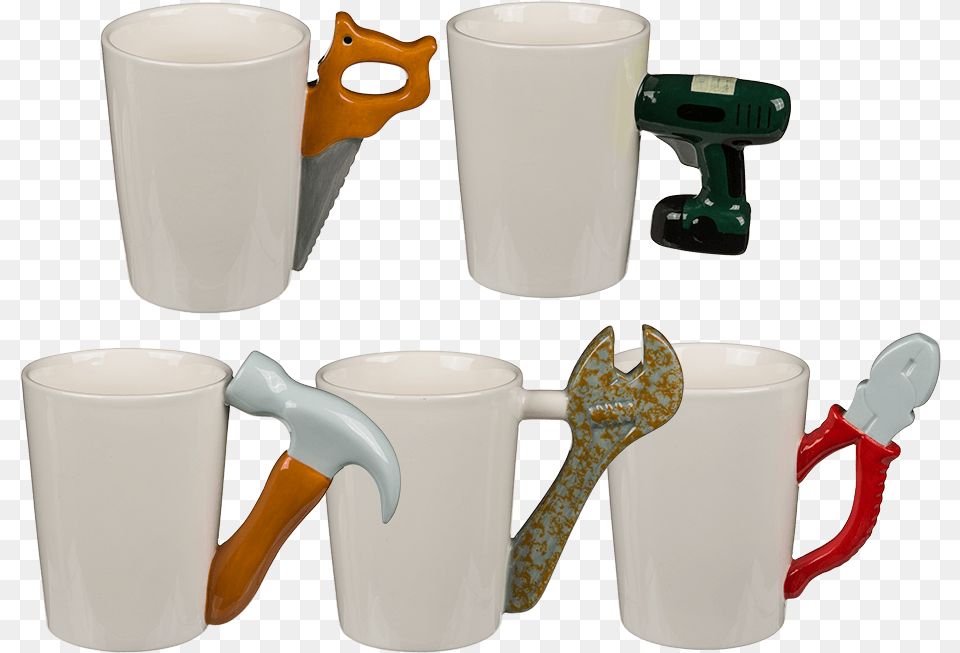 Tazas Con Asa De Herramientas, Cup, Art, Porcelain, Pottery Free Png Download