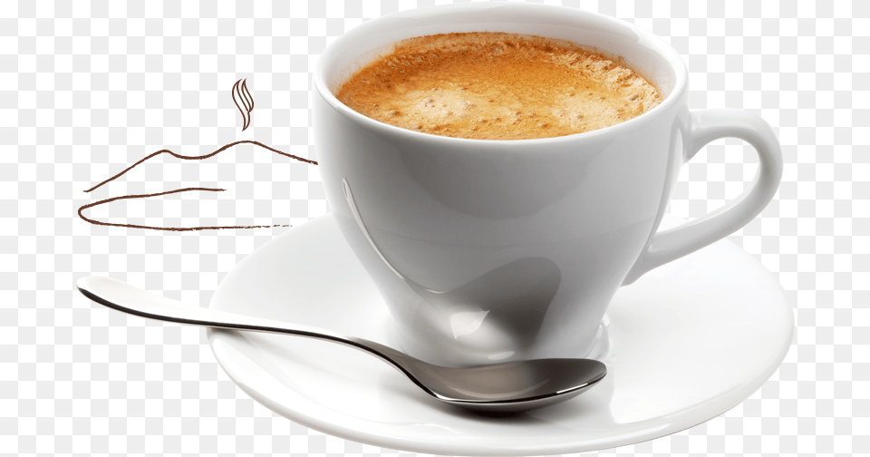 Tazza Cappuccino Caff In, Cup, Cutlery, Spoon, Saucer Png Image