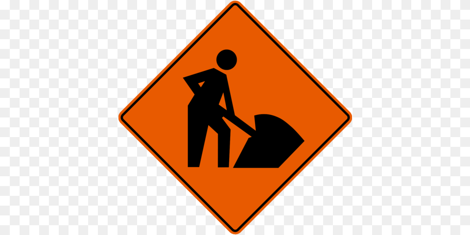 Tc 2 Men Working Road Work Sign, Symbol, Road Sign Free Png Download