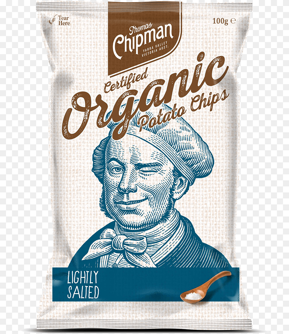 Tc Potato Lightlysalted 100g Copy Copy Thomas Chipman, Cutlery, Spoon, Person, Face Free Png