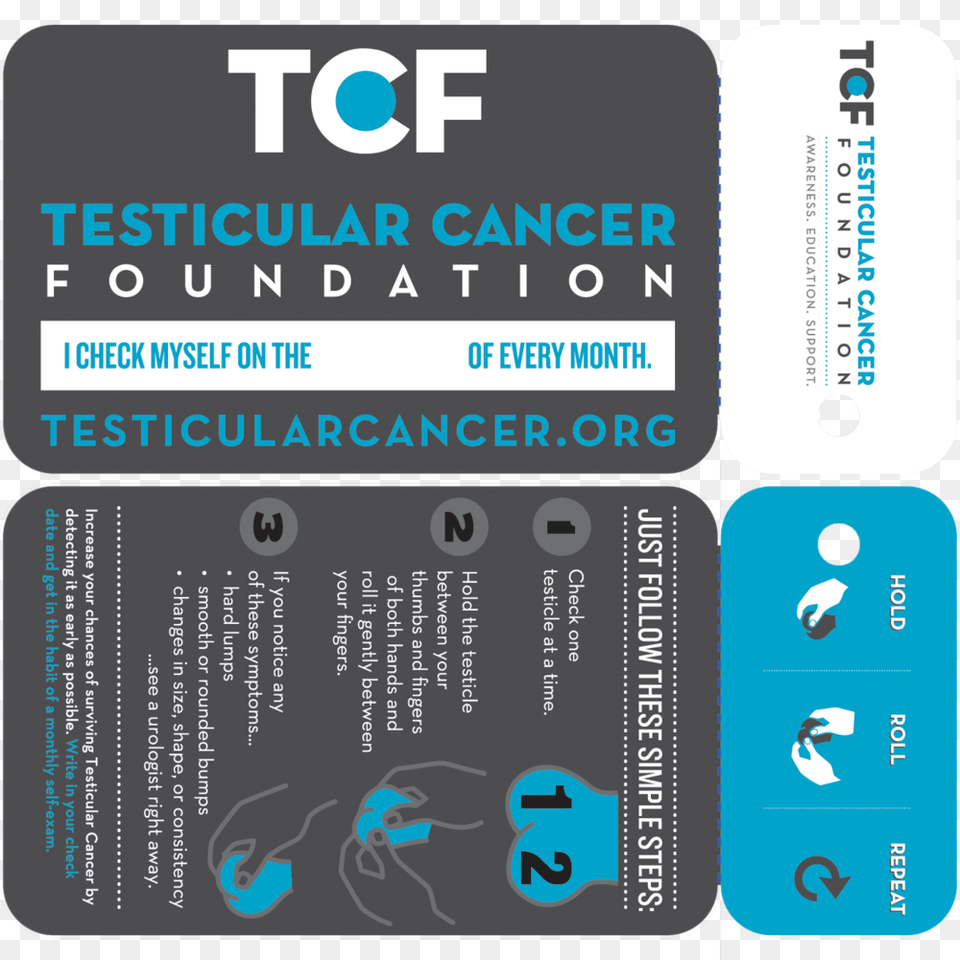 Tcfselfcheckcard Testicular Cancer Foundation, Text, Paper, Electronics, Mobile Phone Free Png Download