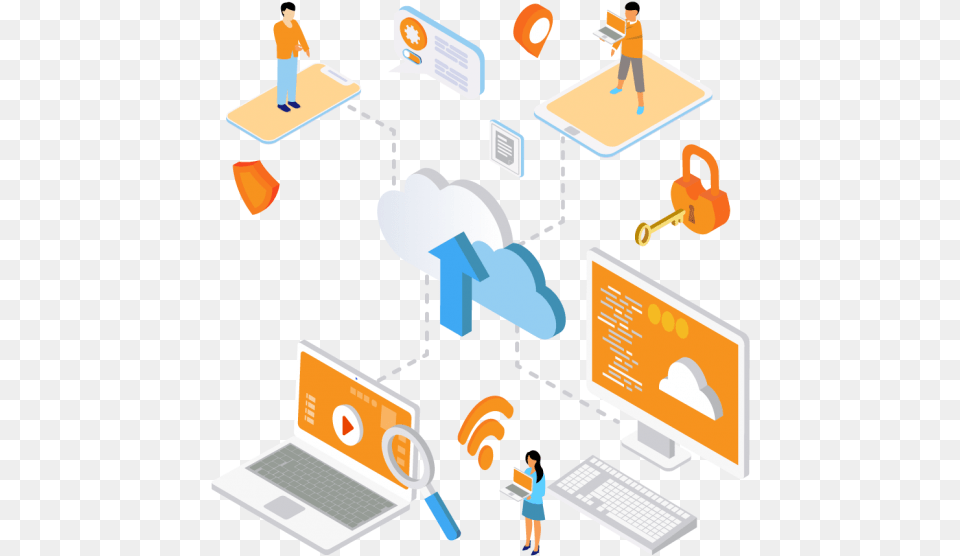 Tcnico Na Nuvem Cloud Computing Isometric, Computer, Electronics, Pc, Person Png