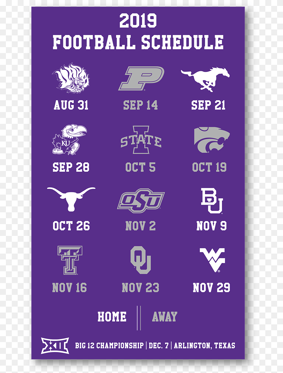 Tcu Football Schedule Poster, Text, Paper, Animal, Horse Free Transparent Png