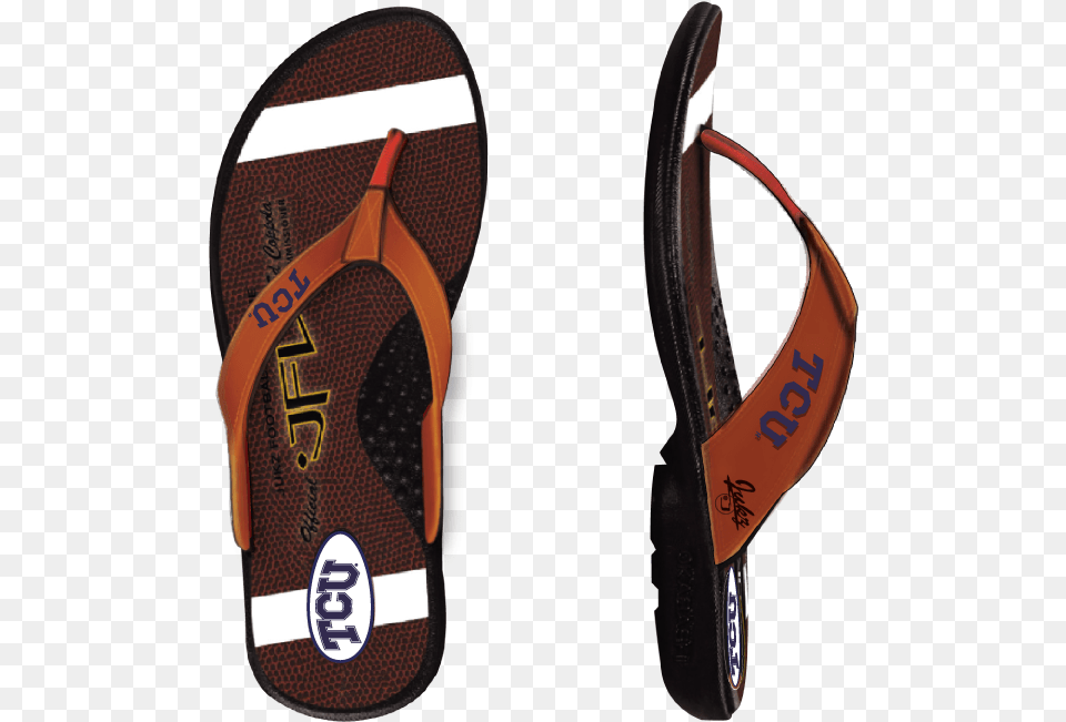 Tcu Horned Frogs Football Flip Flops American Football, Clothing, Footwear, Sandal, Flip-flop Png Image