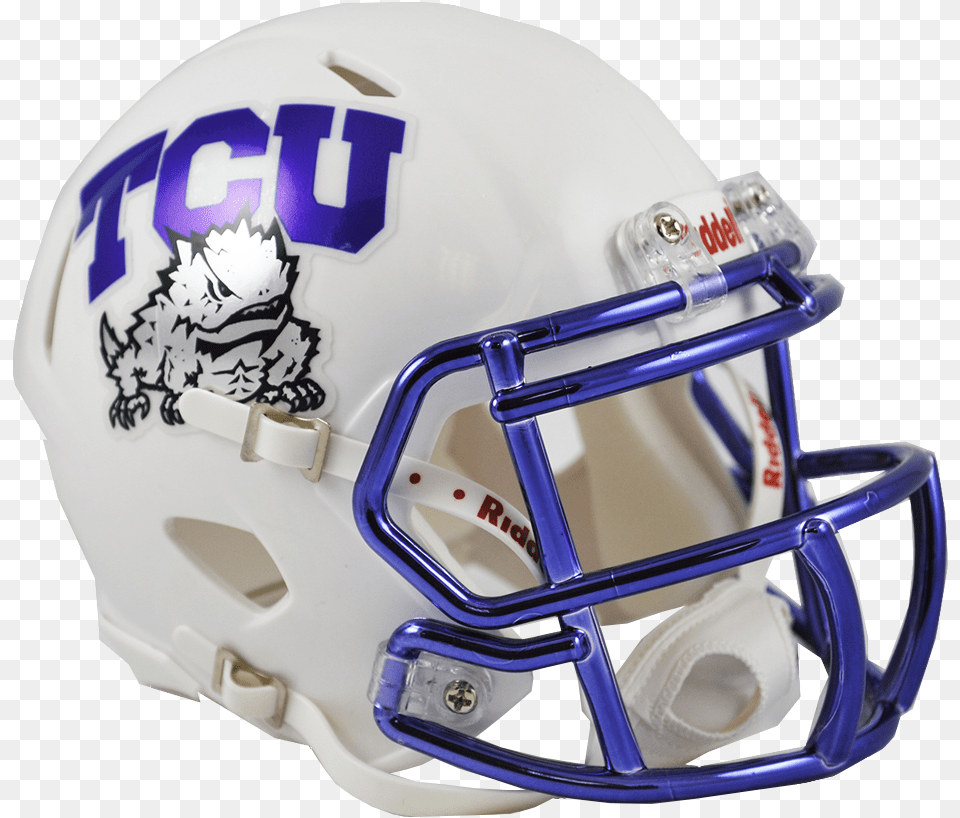 Tcu White Chrome Speed Mini Helmet Tcu Horned Frogs, American Football, Football, Football Helmet, Sport Free Transparent Png