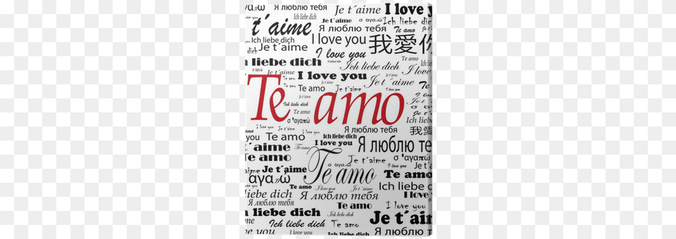 Te Amo In Red And Quoti Love Youquot In Different Language Language, Text, Handwriting Free Png