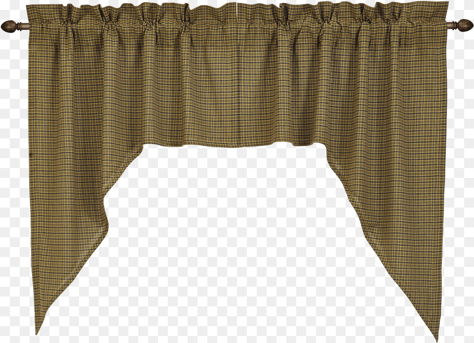 Tea Cabin Green Plaid Swag Curtain Set Of 2 36x36x16 Window Valance, Clothing, Shirt Free Transparent Png