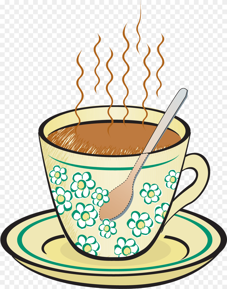 Tea Clipart Hot Cold Thing Examples Of Convection Heat Transfer, Spoon, Cutlery, Cup, Saucer Png