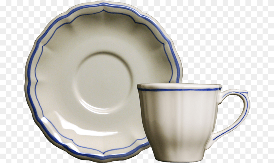 Tea Cup Amp Saucer Gien Filet Bleu Us Tea Cup Amp Saucer, Plate, Art, Porcelain, Pottery Png