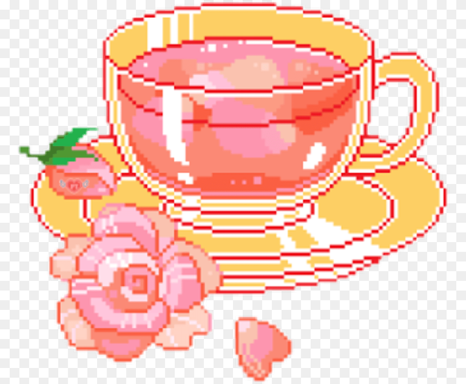 Tea Cup Clipart Transparent Tumblr Tea Pixel, Saucer, Dynamite, Weapon Png Image