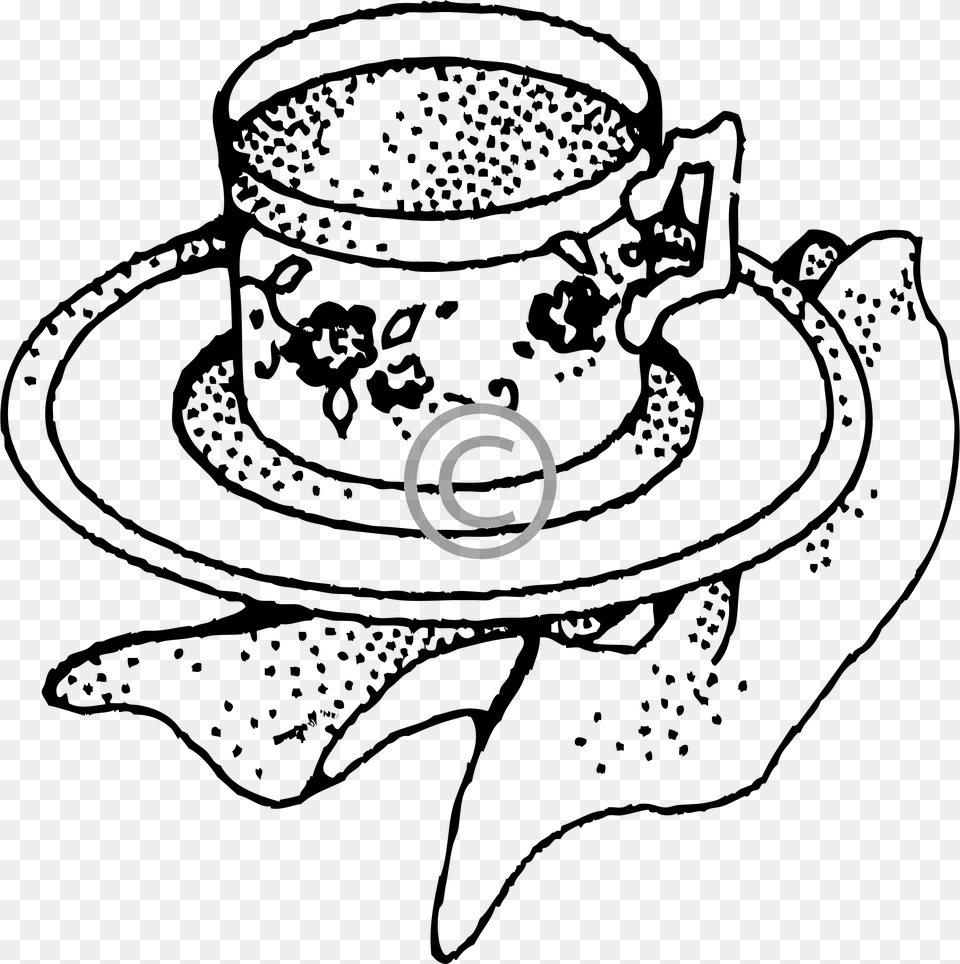 Tea Cup Coffee Black And White Clipart, Saucer, Baby, Person Png Image