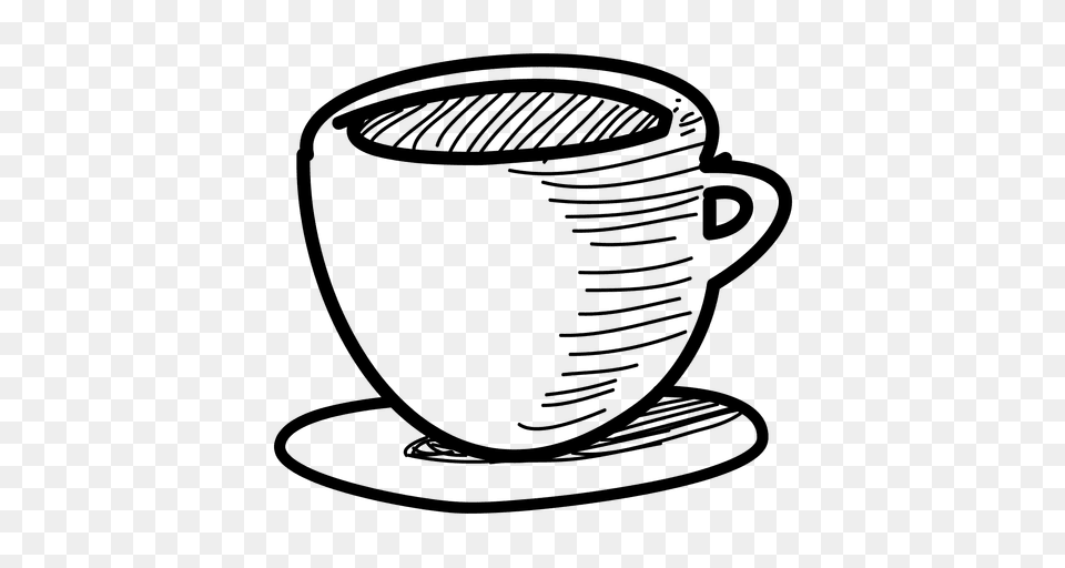 Tea Cup Hand Drawn, Saucer, Beverage, Coffee, Coffee Cup Png