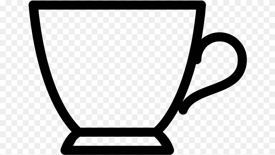 Tea Cup Icon Cup Clipart Black And White, Gray Free Png Download