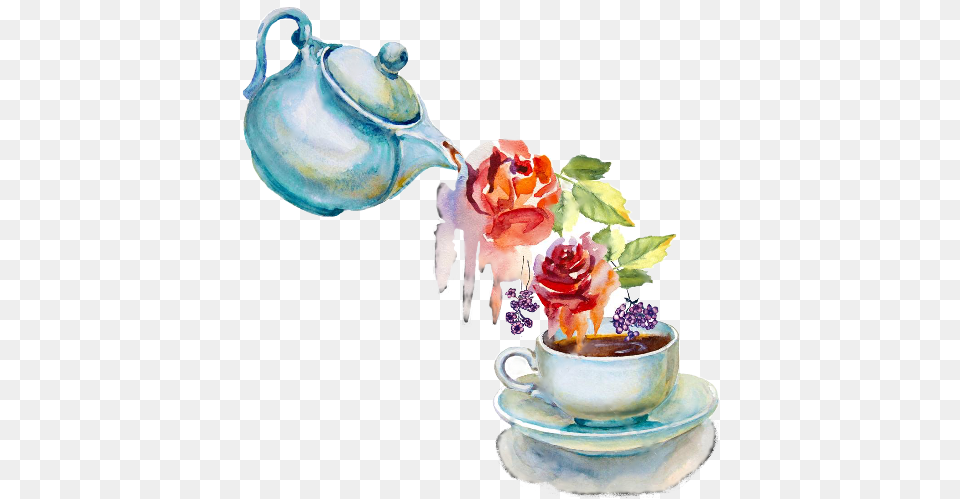 Tea Cup Teapot Illustration, Cookware, Pot, Pottery, Art Free Png
