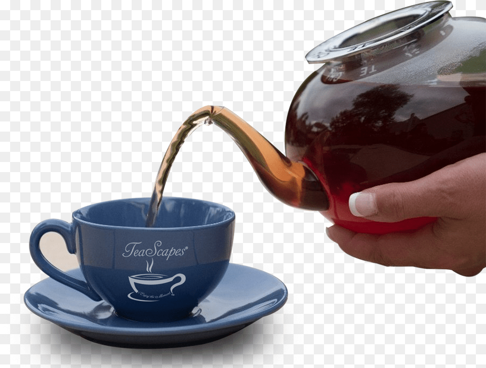 Tea Cup Teascapes Tea Kettle To Cup, Pottery, Cookware, Pot, Baby Free Transparent Png