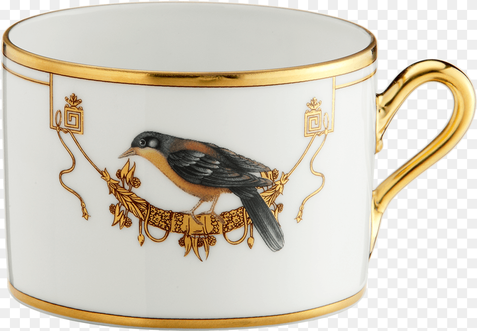 Tea Cup Volire Cou Jaune Richard Ginori Coffe Cups, Animal, Bird, Art, Porcelain Free Png