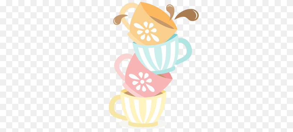 Tea Cups Stacked Cutting For Scrapbooking Cute, Cream, Dessert, Food, Ice Cream Free Transparent Png