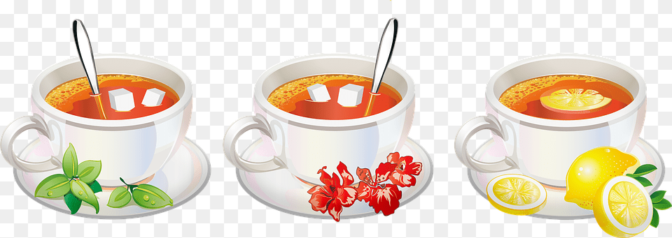 Tea Lemon Mint Black Tea Herbal Tea Sugar Drink Tisane, Cup, Beverage, Food, Fruit Free Transparent Png