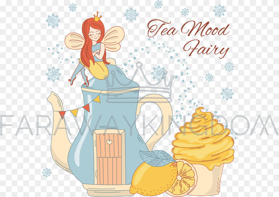 Tea Mood Fairy Sweet Dessert Princess Vector Illustration Fabric, Food, Ice Cream, Cream, Pottery Png Image