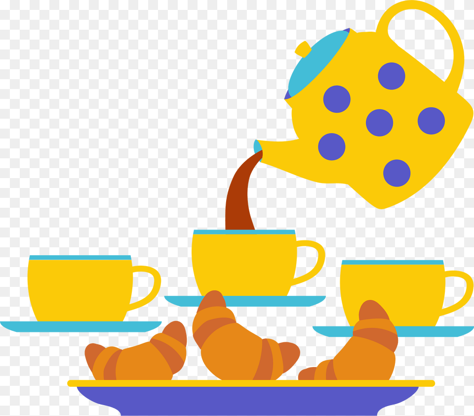 Tea Party Clipart, Pottery, Cup, Cookware, Pot Free Png