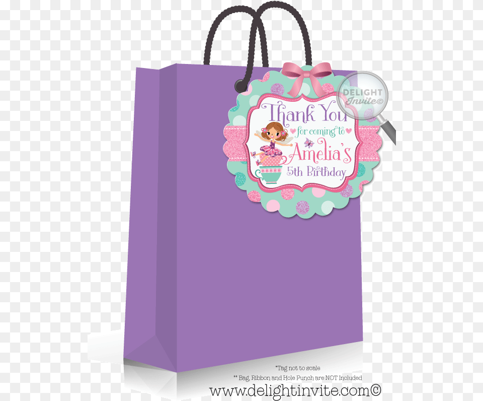 Tea Party Fairy Favor Tags Jurassic World Party Labels, Bag, Shopping Bag, Tote Bag, Accessories Free Png Download