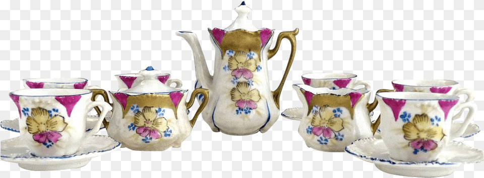 Tea Set Teapot, Art, Cup, Porcelain, Pottery Free Transparent Png