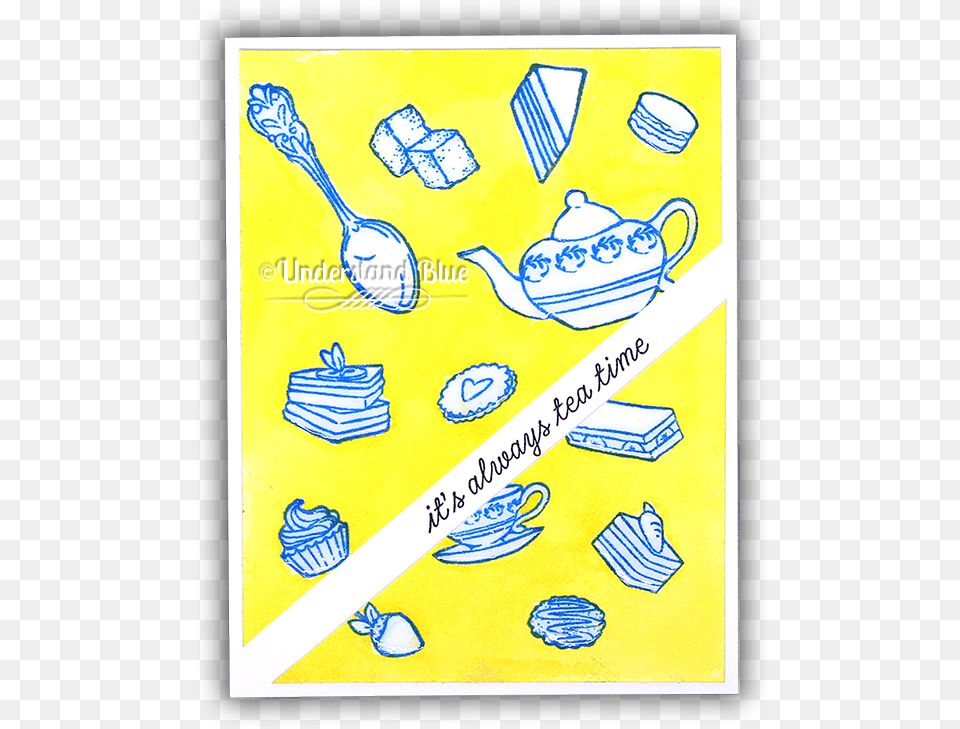 Tea Time Card By Understand Blue Tea, Cutlery, Pottery, Spoon, Cookware Free Transparent Png
