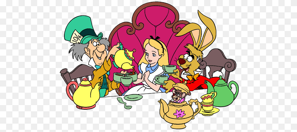Tea Time Clipart Alice In Wonderland, Publication, Book, Comics, Baby Free Png