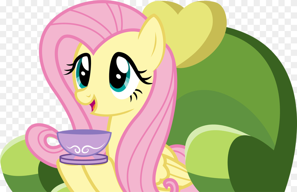 Tea Time With Fluttershy By Bombard423 Mlp Fluttershy Tea, Book, Comics, Publication, Art Free Png Download