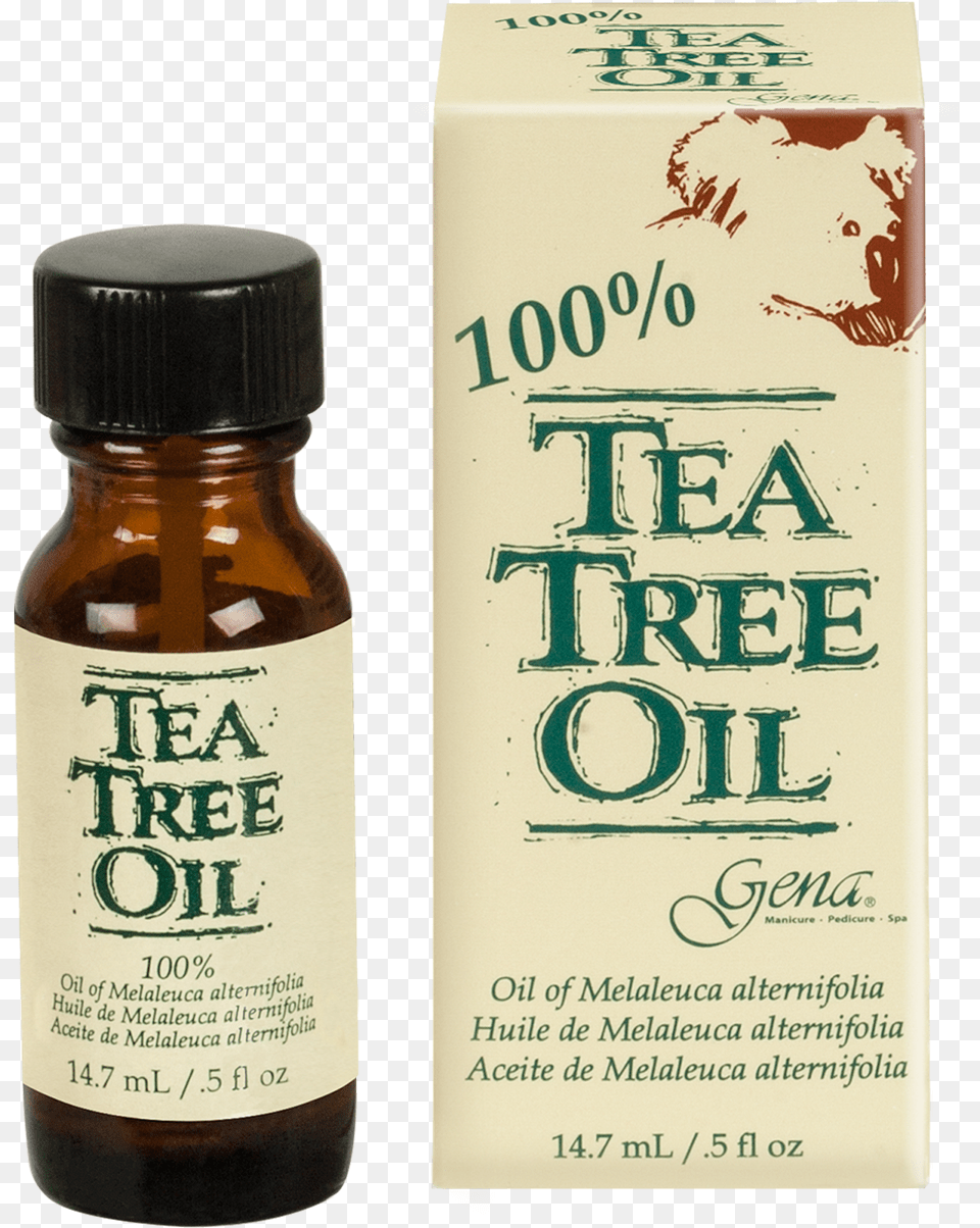 Tea Tree Oil Gena Tea Tree Oil, Bottle, Alcohol, Beer, Beverage Free Transparent Png