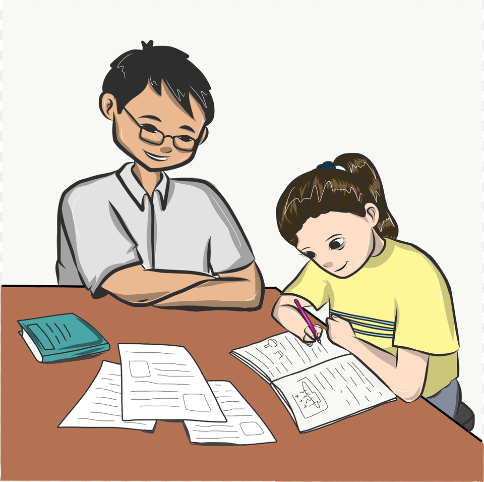 Teach Clipart Tutoring Cartoon, Adult, Baby, Male, Man Png Image